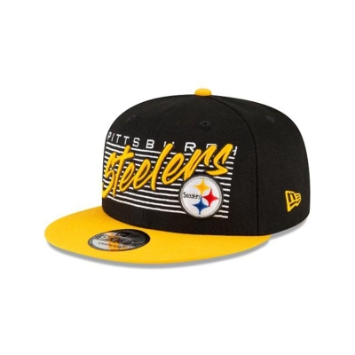 Pittsburgh Steelers Gorra | New Era NFL Retro 9fifty Snapback Cap Mexico - Negros